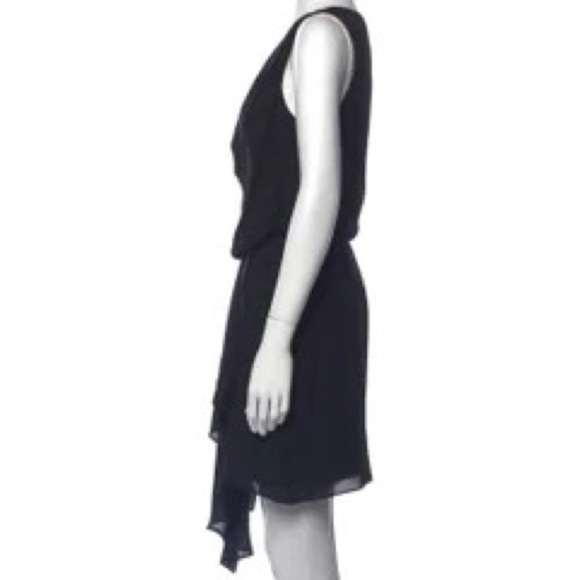 Joie Draped Mini Dress Cowl Neckline Sleeveless Asymmetric Hemline Silk Black XS - Picture 8 of 12